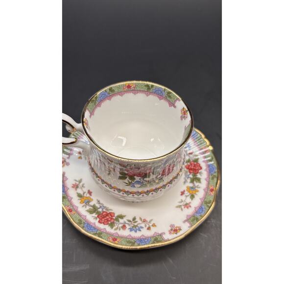 ￼Vintage Rosina Queens Bone China, Demitasse Teacup Cup Saucer Flowers Of Amaran - Picture 11 of 16